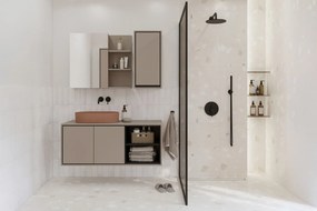 Szafka pod umywalkę nablatową GAJA 2D 120cm congo/czarna z regałem HELVETIA