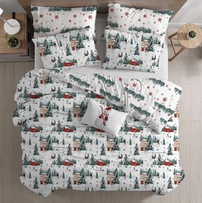 PrzytulneMieszkanie.pl PrzytulneMieszkanie.pl Pościel bawełniana SNOWY HOUSES, biała Rozmiar pościeli: 70 x 90 cm | 140 x 220 cm