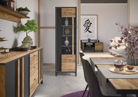 Trzydrzwiowa komoda industrialna z 3 szufladami Hayato 241