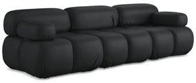 Czarna sofa modułowa z imitacji skóry 285 cm Lokua – Makamii