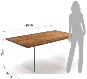 Stół z blatem w dekorze dębu 180x90 cm Float – Tomasucci