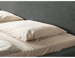 Ciemnoszare tapicerowane łóżko dwuosobowe ze stelażem 180x200 cm Makana – Makamii
