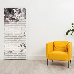Fototapeta na drzwi - Ściana z bukietem kwiatów (95x205cm)