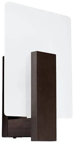 Szklany kinkiet z drewnianą ramą wenge - 2S A188 G8-D45