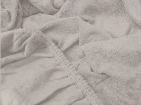PrzytulneMieszkanie.pl Prześcieradło frotte MOLTON jasnoszare 90 x 200 cm
