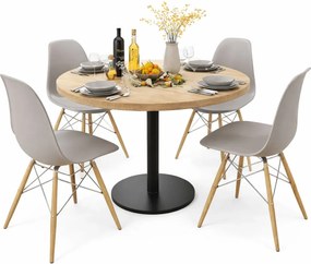 Okrągły stół na jednej nodze + 4 skandynawskie krzesła D9-S85