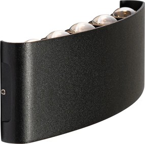 Lampa ścienna zewnętrzna czarna w tym LED 10-świateł IP54 - Silly