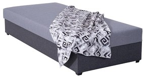 Tapicerowane łóżko z pojemnikiem JACOB XL, nośność 130 kg, 90x200 cm, szare