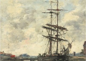 Obraz - Eugène Boudin, Ship on the Touques, reprodukcje (70x50 cm)