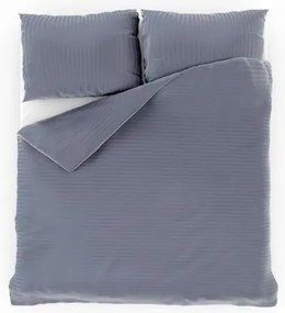 Kvalitex Pościel satynowa w paski ciemnoszara, 140x 220 cm, 70 x 90 cm, 140 x 220 cm, 70 x 90 cm