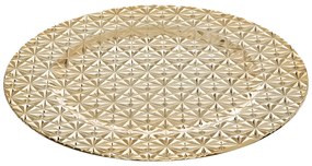Podkładka pod talerz w geometryczny wzór, złota, Ø 33 cm