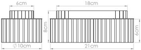 Czarny ryflowany plafon sufitowy K6-G48