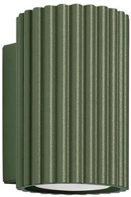 Oliwkowy metalowy kinkiet ryflowany - 4X D287 G5-R19