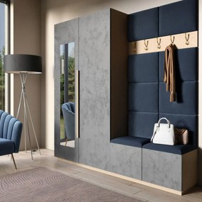 Zestaw 10 paneli tapicerowanych QUADRATTA 100x200 ciemny grafit ELTAP
