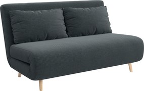 HOMCOM Sofa z funkcją spania, łóżko dla gości, 3-stopniowe regulowane oparcie, wygląd sztruksu, do 120 kg, 141 x 90 x 81 cm, Ciemnoszary