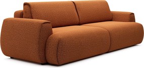 Kanapa 4-osobowa rozkładana z tkaniny szenilowej w kolorze terakotowym MONELIA