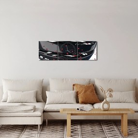 Obraz - Abstrakcja kuli ziemskiej (z zegarem) (90x30 cm)