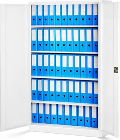 Szafa biurowa na akta szeroka Jan II 115x40x185 cm biała