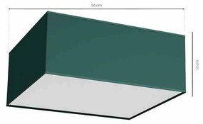 Lampa sufitowa VERDE GREEN kwadrat 3xE27 50cm, zielona
