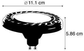 Zestaw 5 żarówek LED GU10 z 3-stopniowym ściemnianiem AR111 8W 700lm 2700K