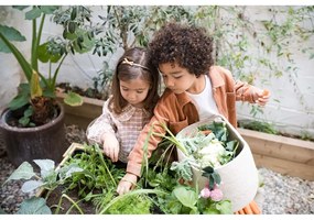 Kremowy tekstylny dziecięcy kosz na zabawki ø 30x23 cm Veggies – Lorena Canals