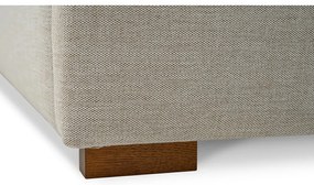 Jasnoszare tapicerowane łóżko dwuosobowe ze stelażem 160x200 cm Dreamer – Scandic