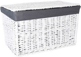 Wiklinowy biało-szary do przechowywania kosz C8-Z62