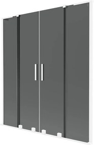 Mexen Velar L Duo parawan nawannowy 2-skrzydłowy rozsuwany 160 x 150 cm, grafit, biały - 896-160-003-42-20