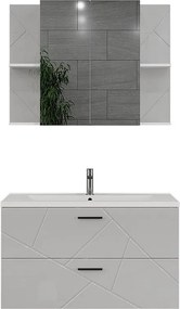 Zestaw mebli łazienkowych biały/biały wysoki połysk 100x44.6x57 irma