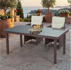 Stół ogrodowy z polirattanowy Chieti,  brązowy