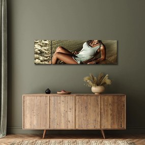 Obraz kobiety na plaży (170x50 cm)