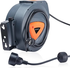 Automatyczny kabel zwijany BILY, 20m+1,5m, szara/pomarańczowa Monzana