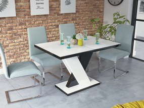 Rozkładany stół w wysokim połysku Dixon biały / czarny