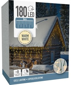 Świąteczny łańcuch świetlny Icicle ciepła biała, 180 LED, M