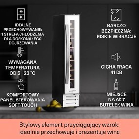 Klarstein Vinovilla 15cm 7 Butelek Winiarka Podblatowa 1 Strefa Biały