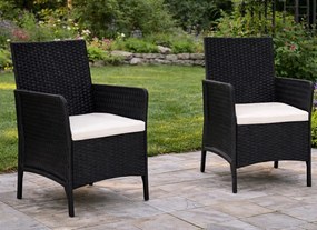 Zestaw 2 foteli ogrodowych Livora 002 z poduszkami, kolor czarny