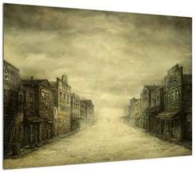 Obraz westernowego miasteczka (70x50 cm)