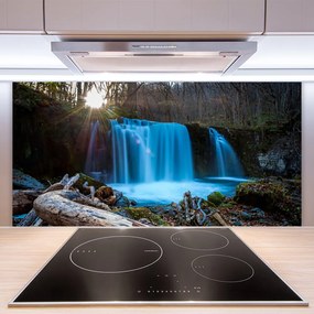 Panel Szklany Tęcza nad Słonecznym Wodospadem