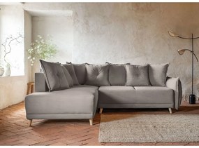 Jasnobrązowy sztruksowy rozkładany narożnik (lewostronny) Lazy Lukka – Miuform