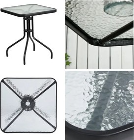 Mały stół balkonowy Glaster 60 cm szklany, kwadratowy