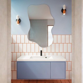 Lustro dekoracyjne o nieregularnym kształcie bez podświetlenia FLOW Lift | Różne rozmiary | Różne kolory : Kolor tafli szkła - Srebrny, Rozmiar - 100 x 127 cm