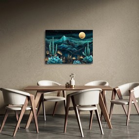 Obraz na szkle - Turkusowa noc (70x50 cm)
