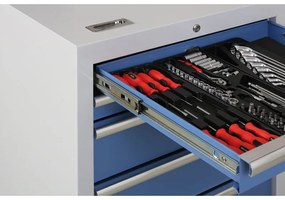 Wózek warsztatowy mobilny na narzędzia EXPERT, 5 szuflad, 645 x 460 x 860 mm, niebieski