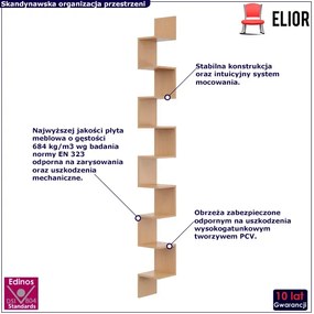 Skandynawska narożna półka na książki w kolorze buk - Lexy 6X