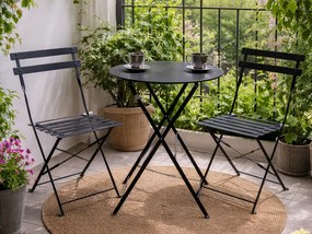 Zestaw składanych mebli restauracyjnych zewnętrznych Semplici, czarny