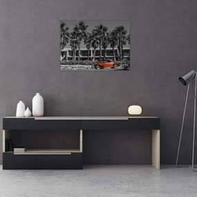 Obraz - Retro czerwony samochód (70x50 cm)
