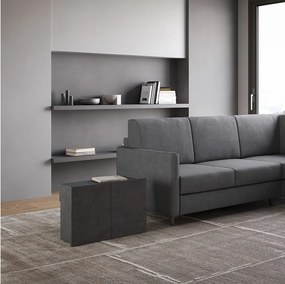 Lawka dolna rozkładana 26x72/300 cm Evolve Antracytowy efekt stucco wewnętrzne przedłużenia