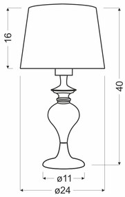 Klasyczna lampa stołowa ze srebrnym abażurem - T030 - Tokis