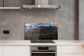 Panel szklany do Kuchni Złota Godzina nad Szczytami