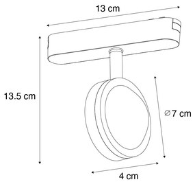 Nowoczesny czarny reflektor do systemu szynowego jednofazowego, z obrotową i przechyloną diodą LED - Magnetic Lance Nowoczesny Oswietlenie wewnetrzne